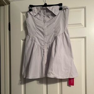 NWT SHEIN Icon sleeveless button do mini dress L